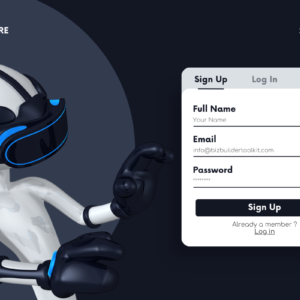 Black Creative Sign-up Website Template